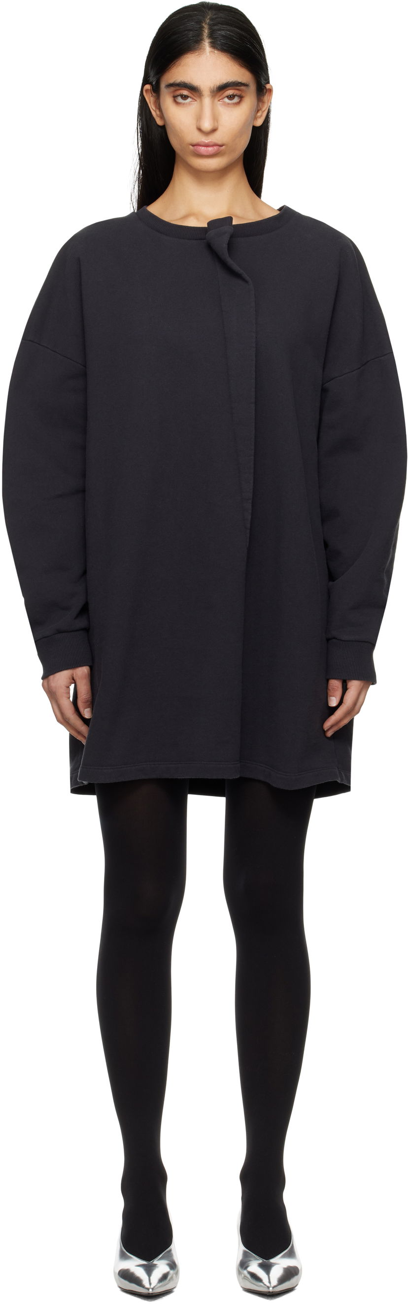 Haljina Maison Margiela MM6 Maison Margiela Sweat Jersey Darting Minidress Crna | S52DA0050 M25014