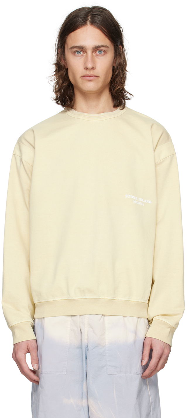 Dukserice Stone Island Beige Crewneck Sweatshirt Bež | 8015614X2