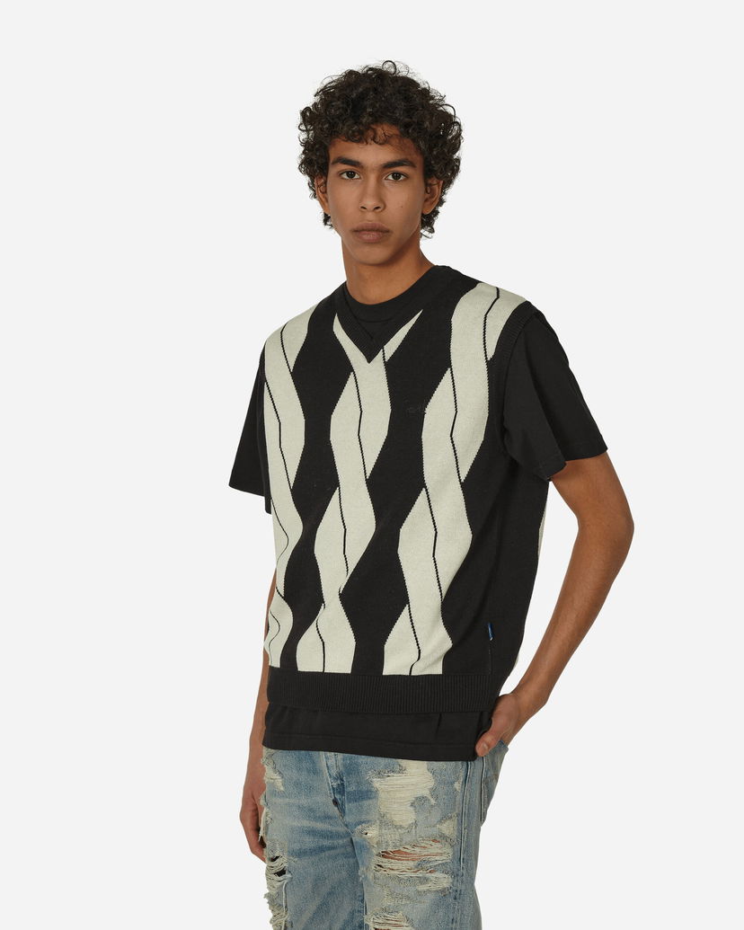 Džemper Awake NY Cable Sweater Vest Tamnoplava | AWK-FW23-KN006  BLACK MULTI