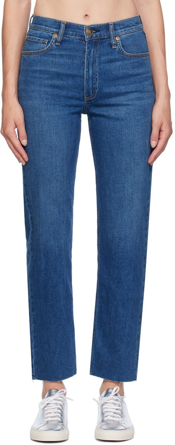 Jeans rag & bone Rag & Bone Harlow Ankle Straight-Leg Jeans Plava | WDD24F2934FFNO