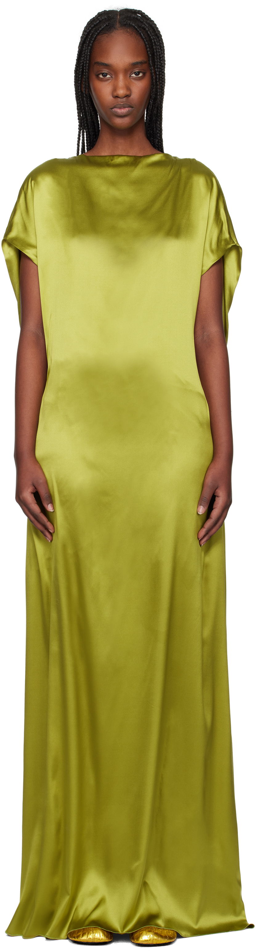 Haljina Dries Van Noten Dries Van Noten Silk Floor Length Dress Zelena | 251-011035-1032