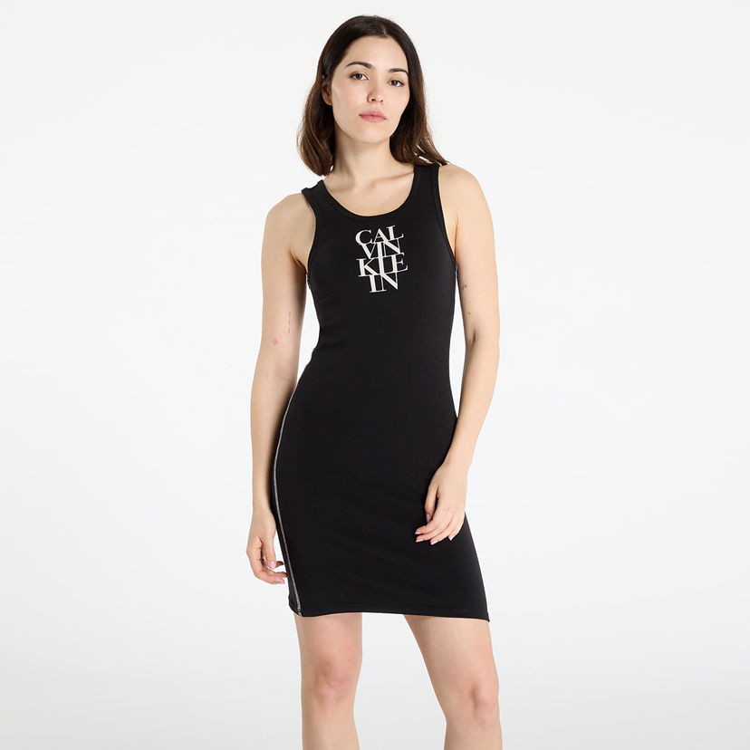 Haljina CALVIN KLEIN Calvin Klein Jeans Women's Cotton Rib Dress Crna | LV044C203G UB1