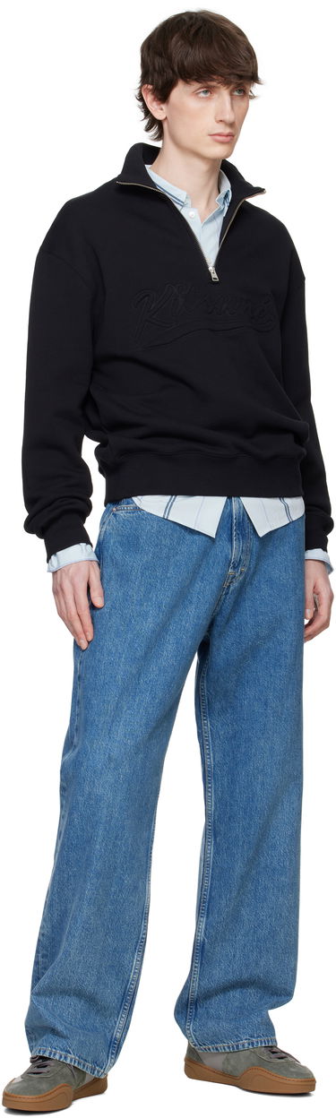 Dukserice MAISON KITSUNÉ Maison Kitsuné Varsity Half Zip Sweater Crna | OM00302KM0321, 3