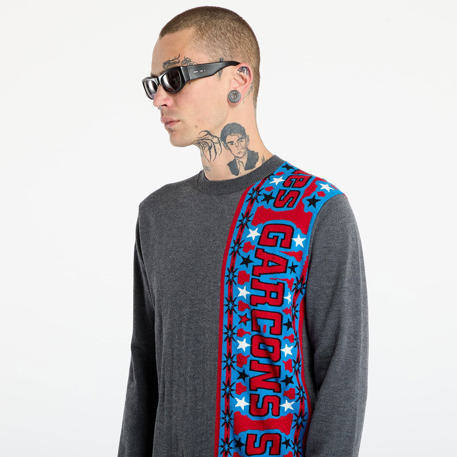 Džemper Comme des Garçons Comme des Garçons SHIRT Soccer Scarf Knitted Sweater Višebojno | FP-N004-W25 Grey, 1
