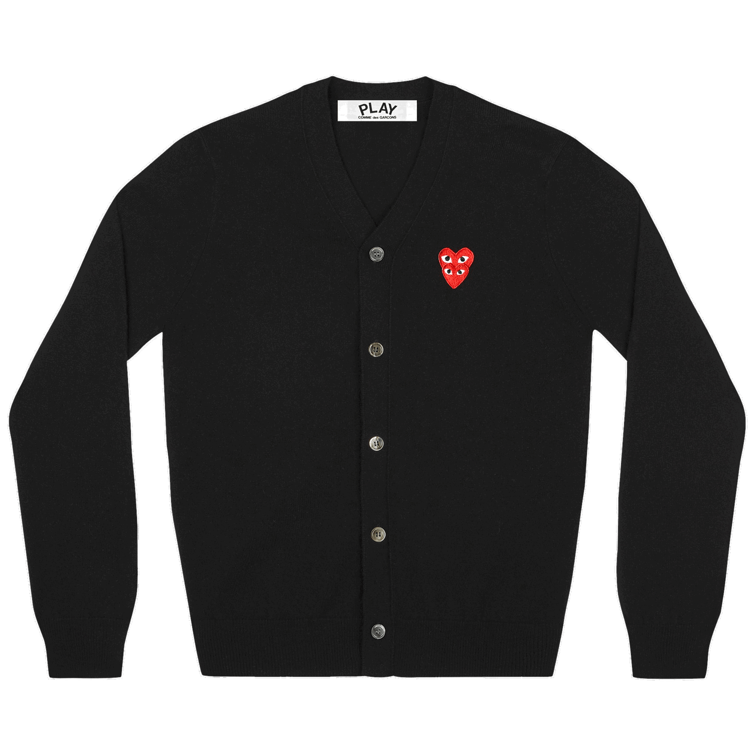 Džemper Comme des Garçons PLAY Double Heart Cardigan Crna | AZ N076 051 1, 0