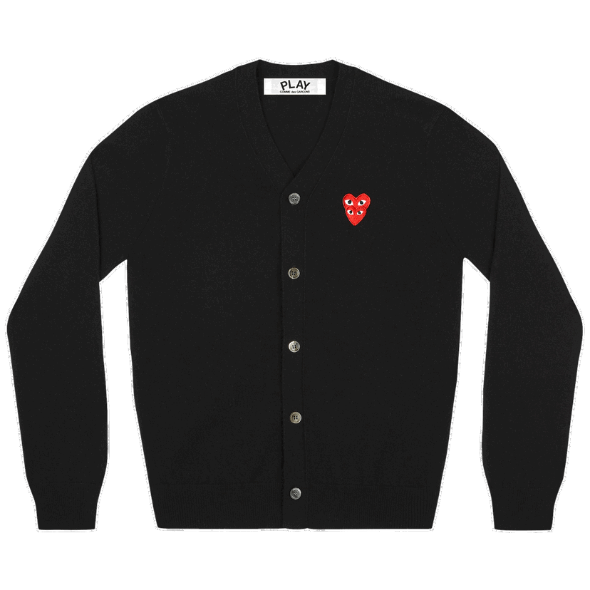 Džemper Comme des Garçons PLAY Double Heart Cardigan Crna | AZ N076 051 1