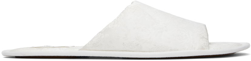 Dodaci The Row The Row Frances Open Toe Jacquard Silk Slippers Bijela | F1520-W3129