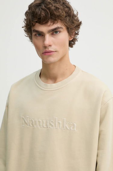 Dukserice Nanushka Remy Applique Sweatshirt Bež | NU24CRSH00273, 3