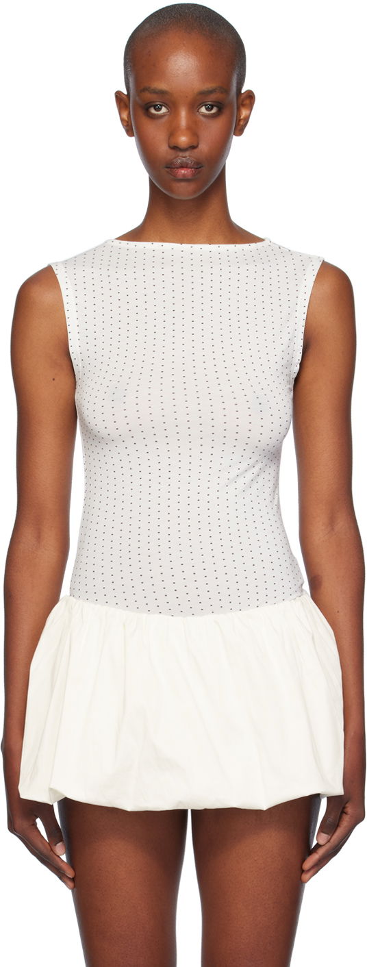 Haljina Miaou Miaou Kelly Dotted Peplum Top Bijela | 7185TJBBKD