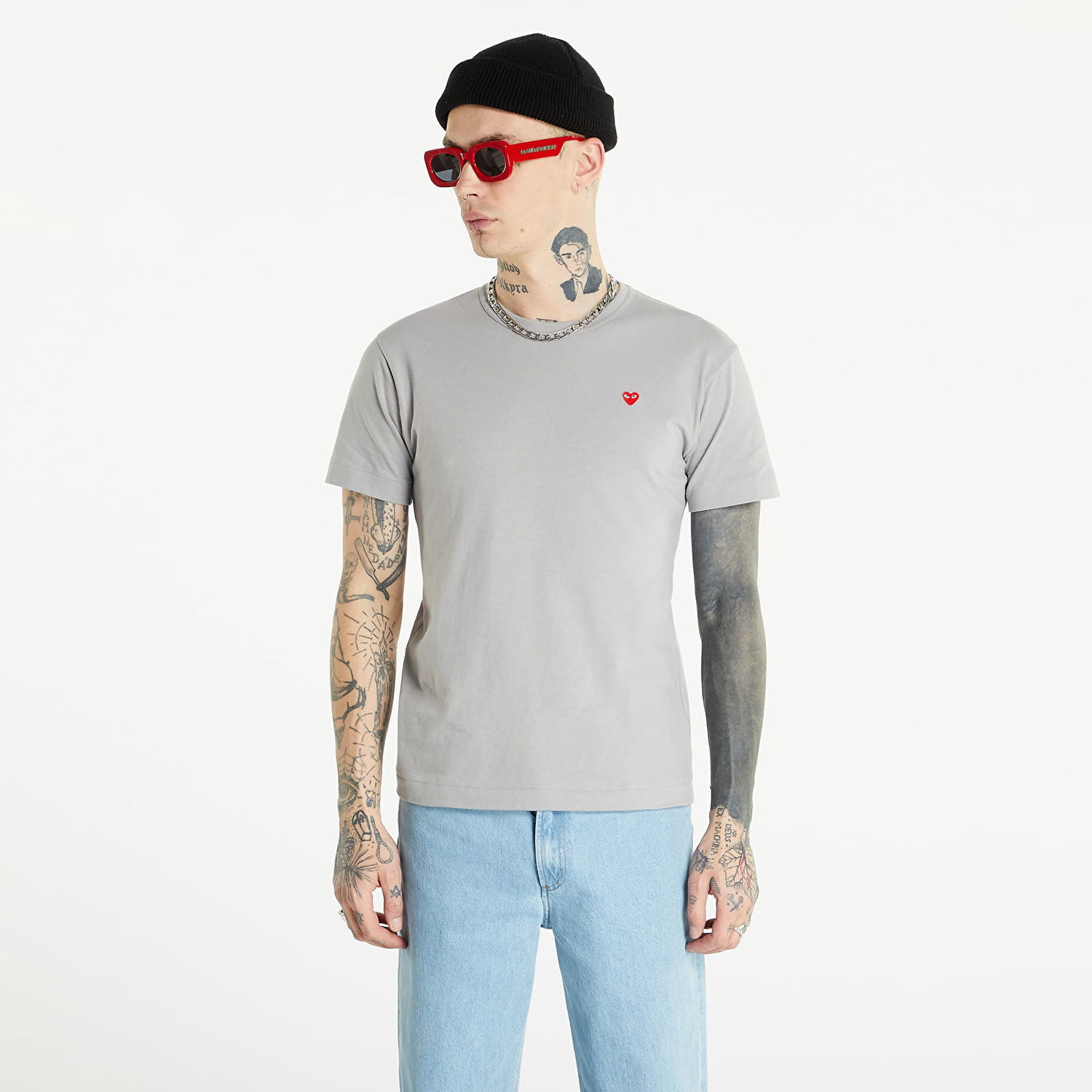 Majica kratkih rukava Comme des Garçons PLAY Heart Logo Tee Siva | AZT314 grey, 0