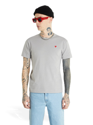 Majica kratkih rukava Comme des Garçons PLAY Heart Logo Tee Siva | AZT314 grey