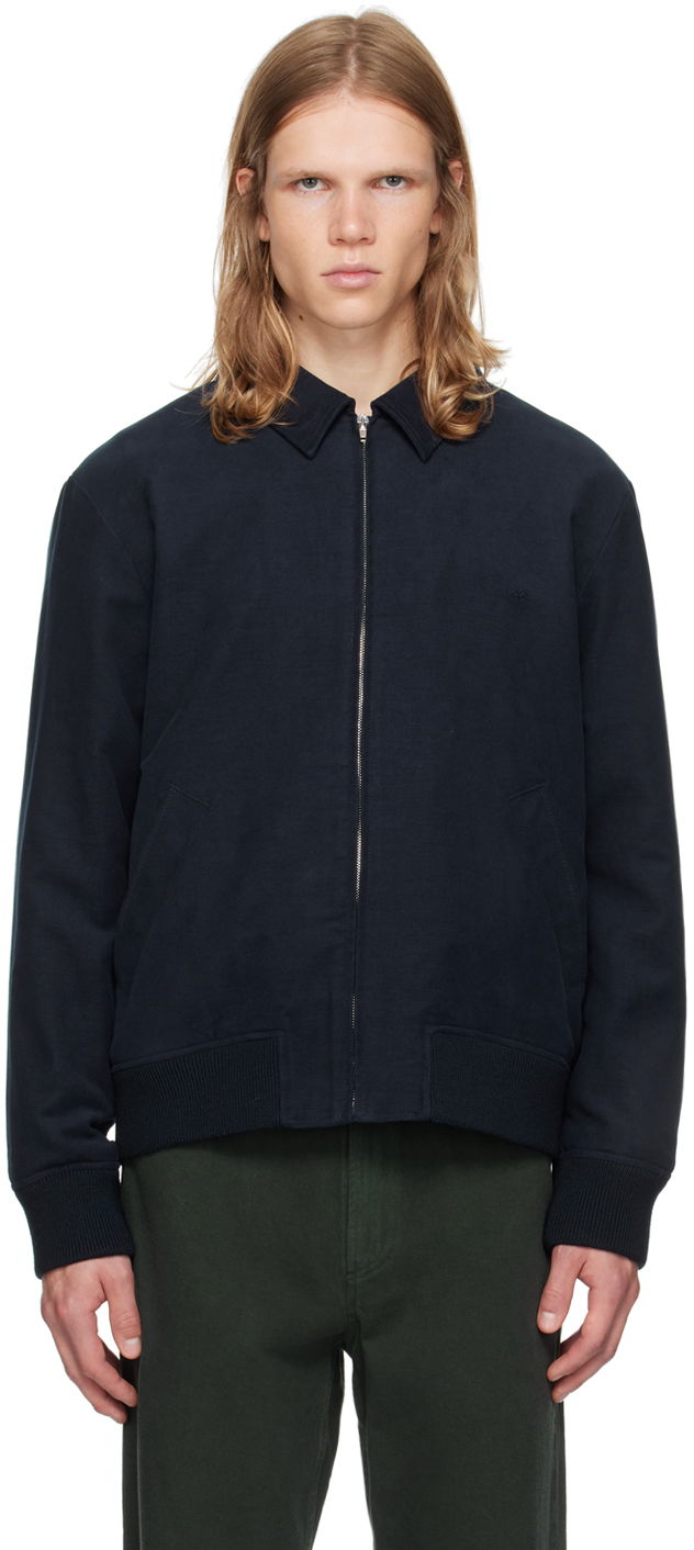 Bomber jakna A.P.C. Navy Gilles Bomber Jacket Crna | COHAK-H02706