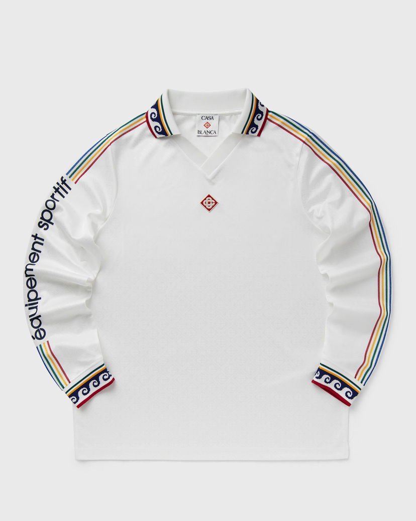 Polo majica Casablanca Casablanca Long Sleeve Football Shirt Bijela | MPS25-JTP-301-01