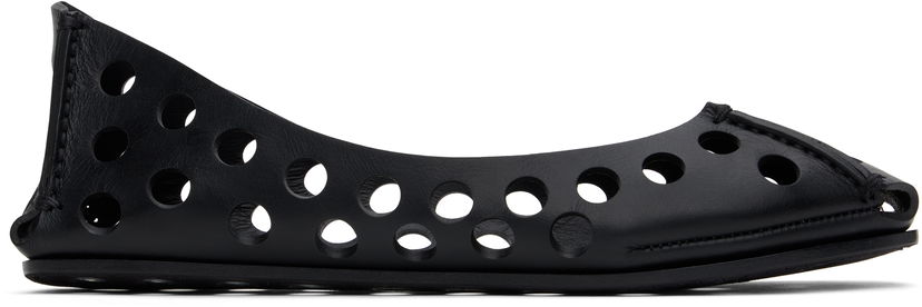 Tenisice i cipele Alaïa ALAÏA Perforated Calfskin Ballerina Flats Crna | AA3A033CK247