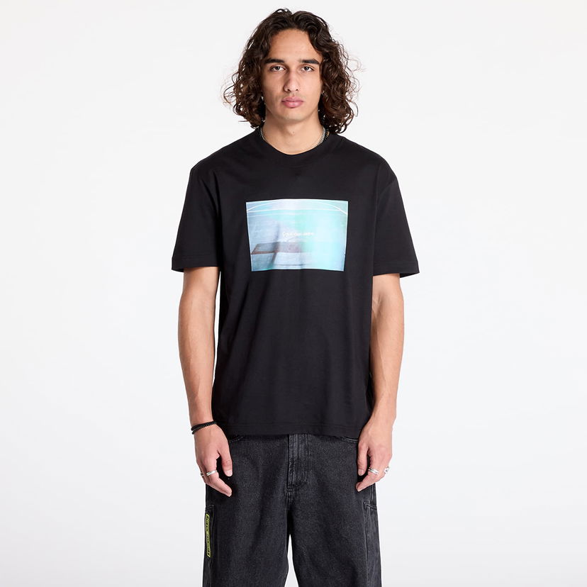 Majica kratkih rukava CALVIN KLEIN Basketball Court Graphic Tee Crna | J30J326869 BEH
