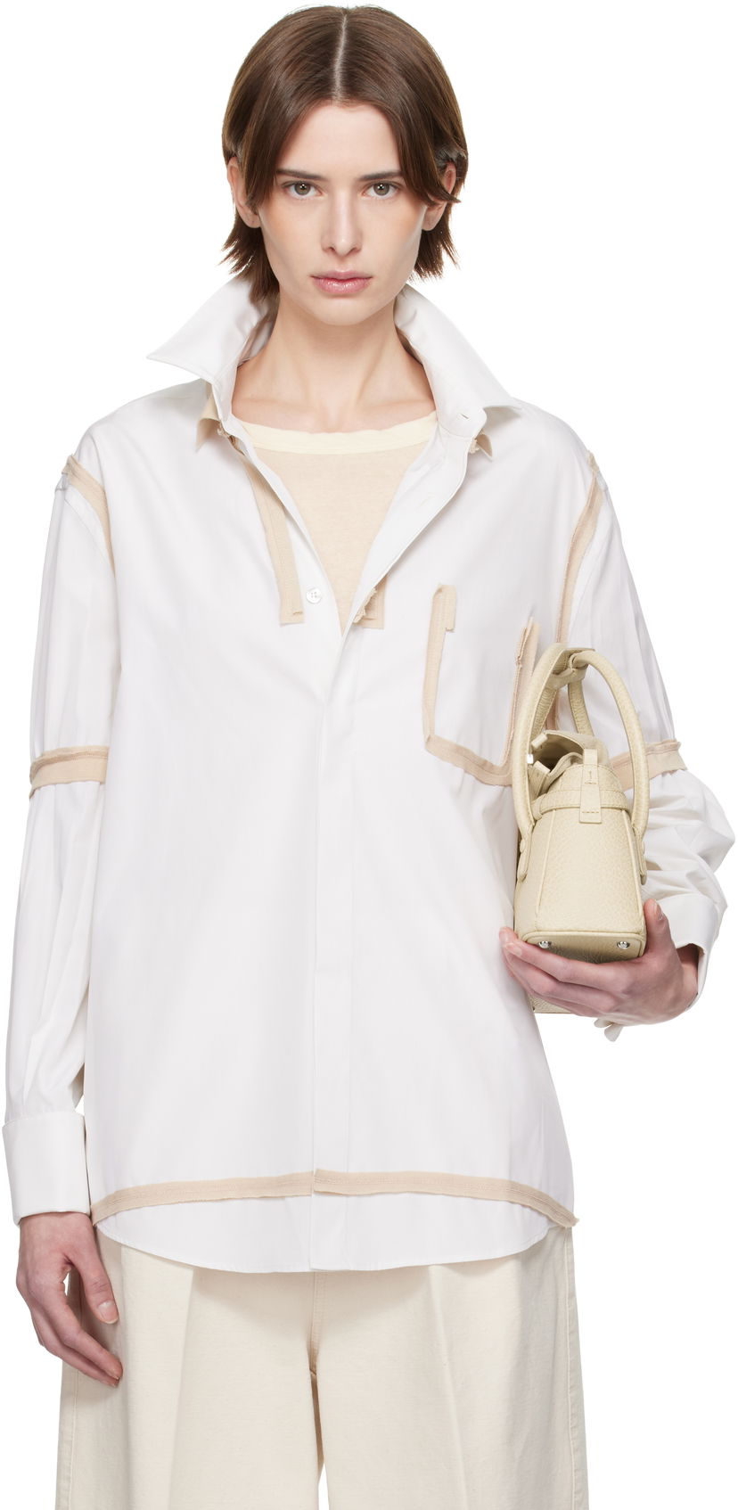 Košulja Maison Margiela Maison Margiela Contrast Trim Shirt Bijela | S51DT0018 M35391
