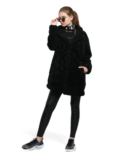 Jakna Urban Classics Ladies Oversized Sherpa Coat Crna | TB3058 black