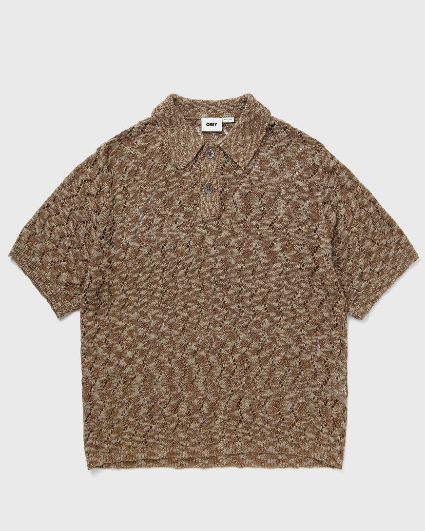 Džemper OBEY Andre Open Knit Polo Sweater Smeđa | 151000101-TOF