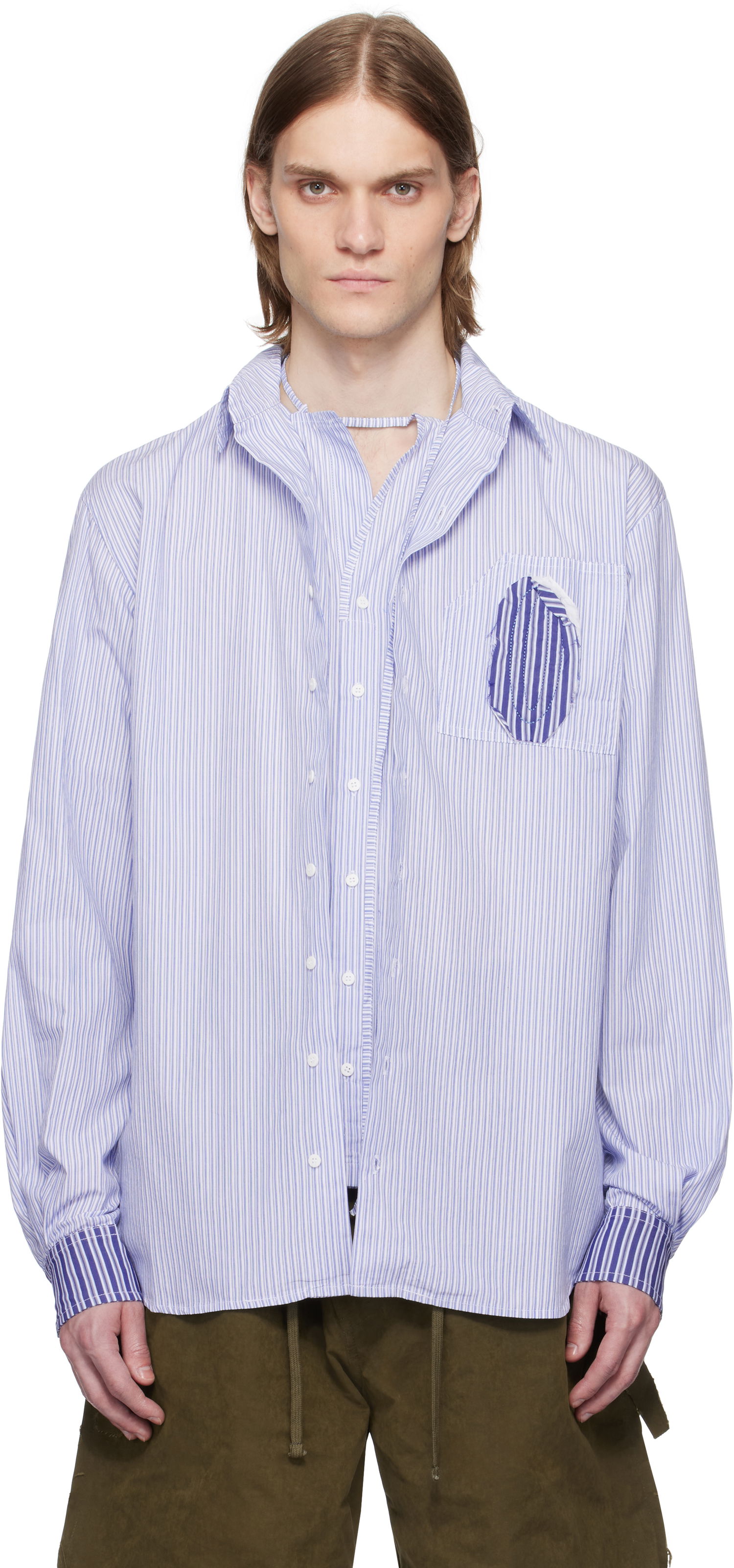 Košulja Ottolinger Ottolinger Oversized Striped Shirt Plava | 111-400311-02, 0