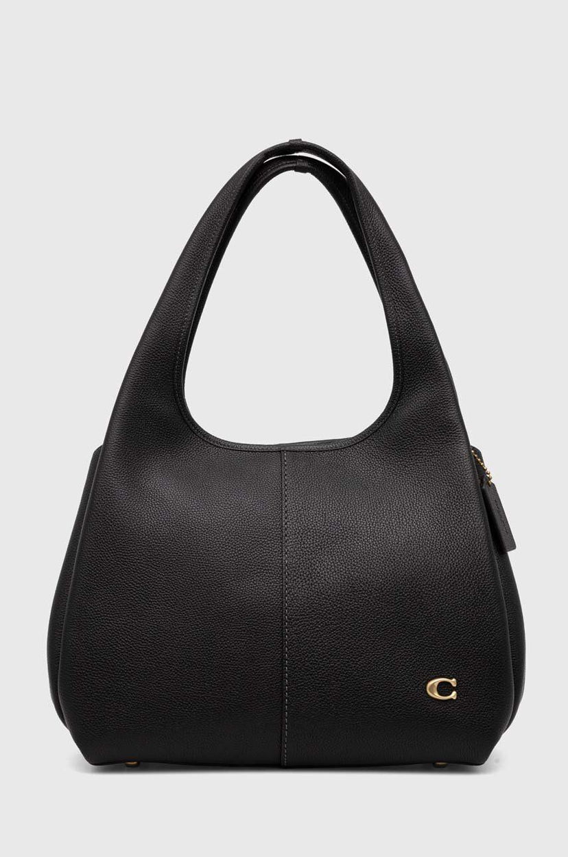 Ručna torbica Coach Coach Leather Shoulder Bag Crna | CM544
