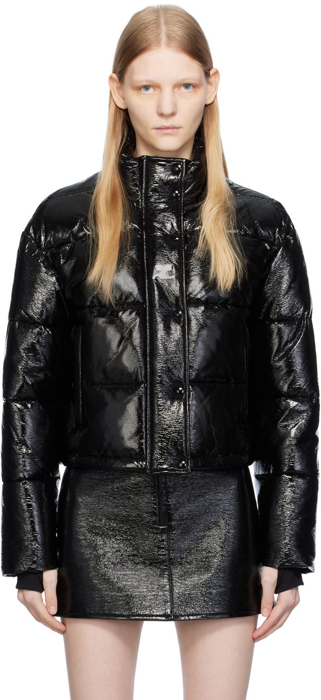 Pernata jakna Courrèges Courrèges Embroidered Puffer Jacket Crna | 323CMA106VY0016