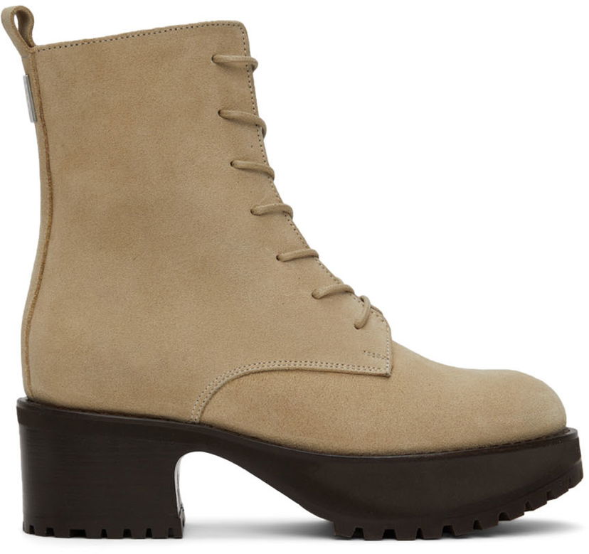 Odjeća BY FAR BY FAR Cobain Suede Boots Bež | 22CRCBCAPUU
