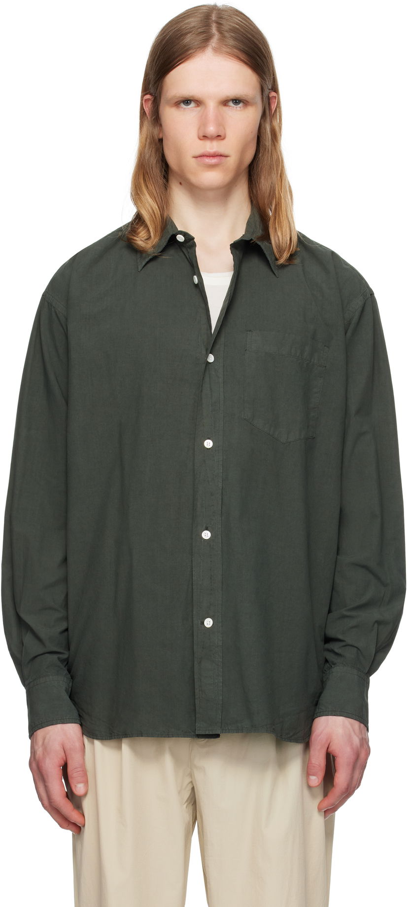 Košulja NORSE PROJECTS Norse Projects Mo Cotton Tencel Shirt Zelena | N40-0822