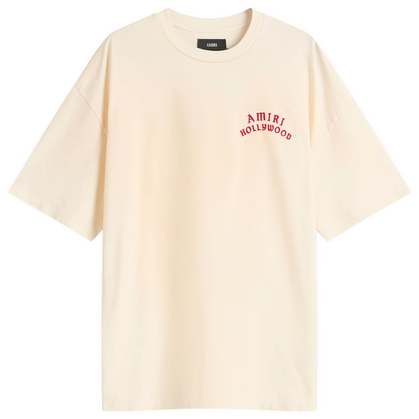 Majica kratkih rukava AMIRI AMIRI Hollywood Oversized T-Shirt, Size Large Bež | AMJYTE1204-IvoryRed