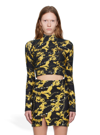 Crop top Versace Jeans Couture Chain Couture Sweater Crna | E75HAFM40_ECM34N