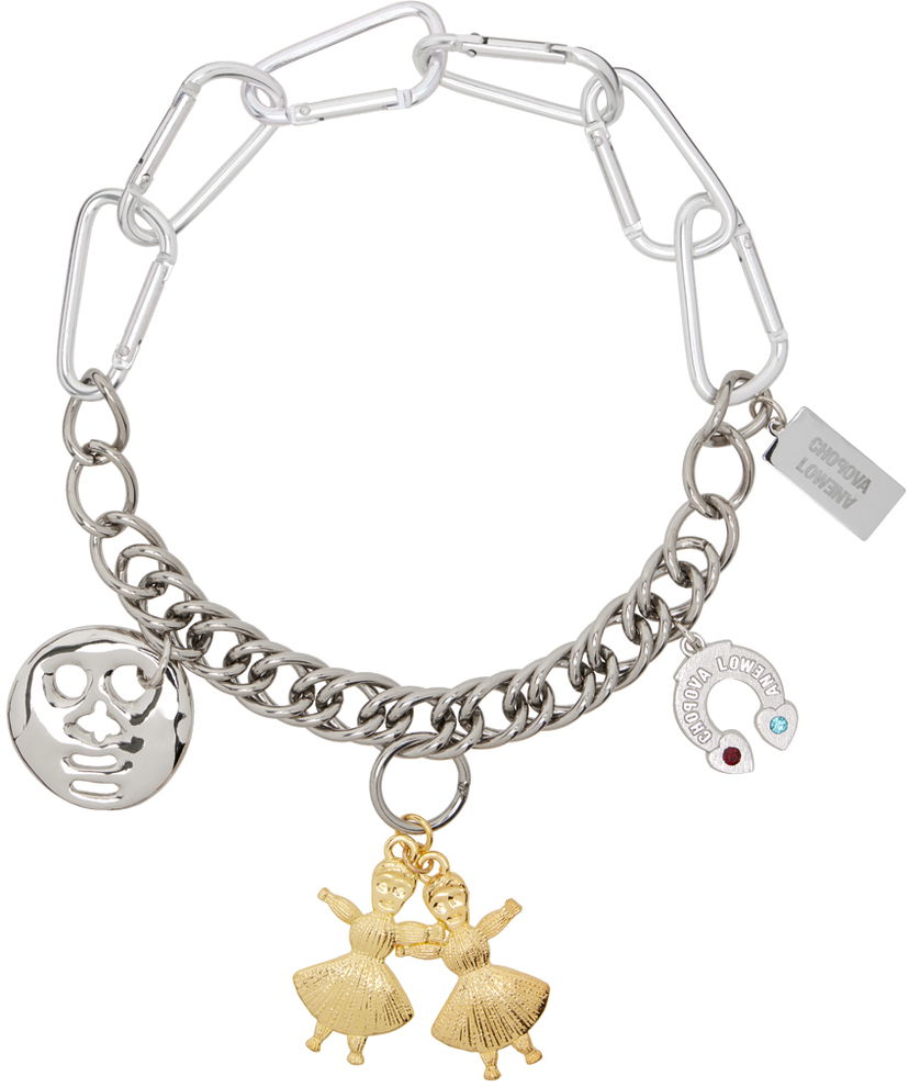 Ogrlica Chopova Lowena Twin Charm Chain Necklace Metalik | 6517