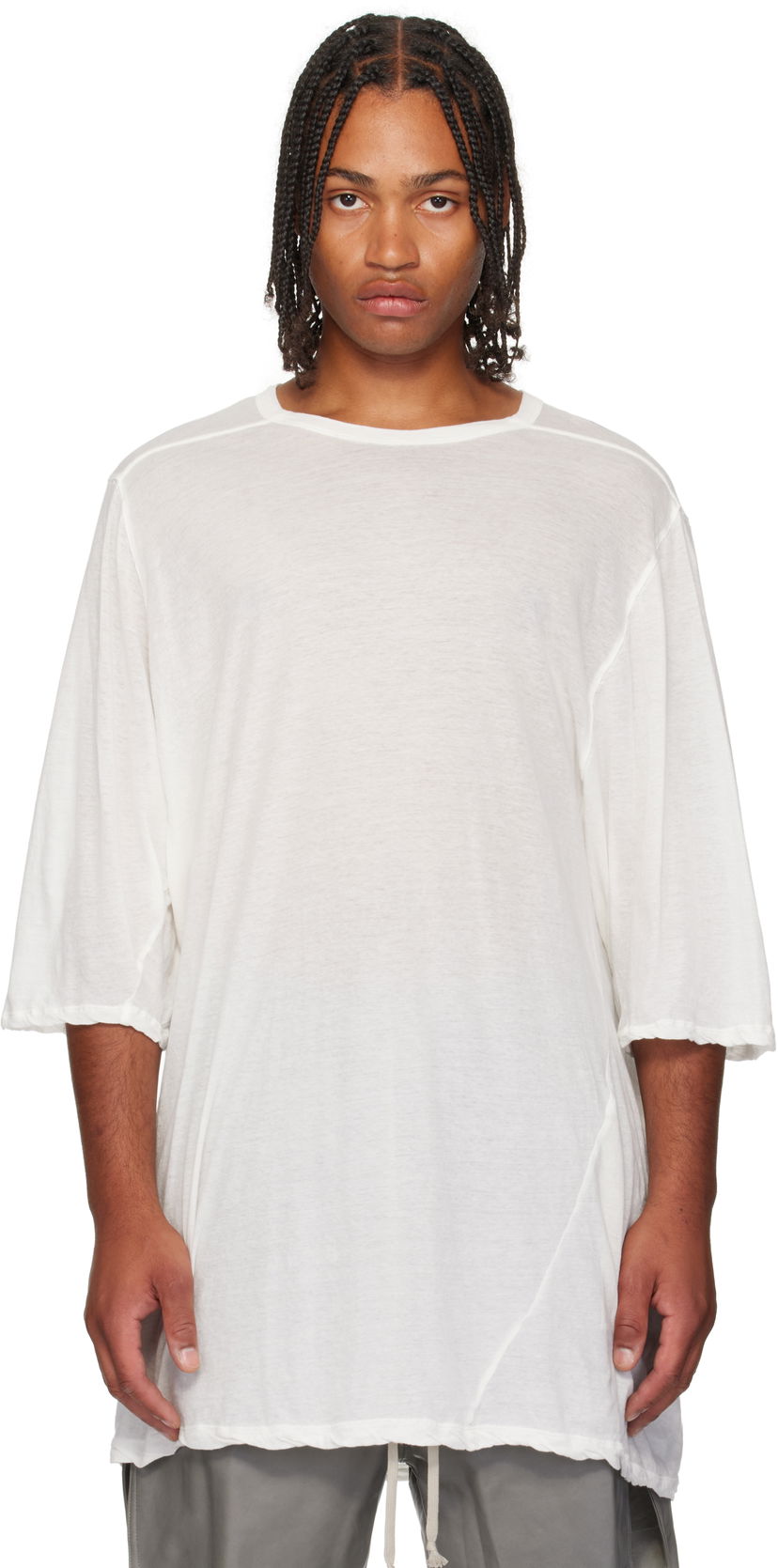 Majica kratkih rukava Rick Owens Rick Owens Concordians Jumbo Short Sleeve T-Shirt Bijela | RU02E1274 UC