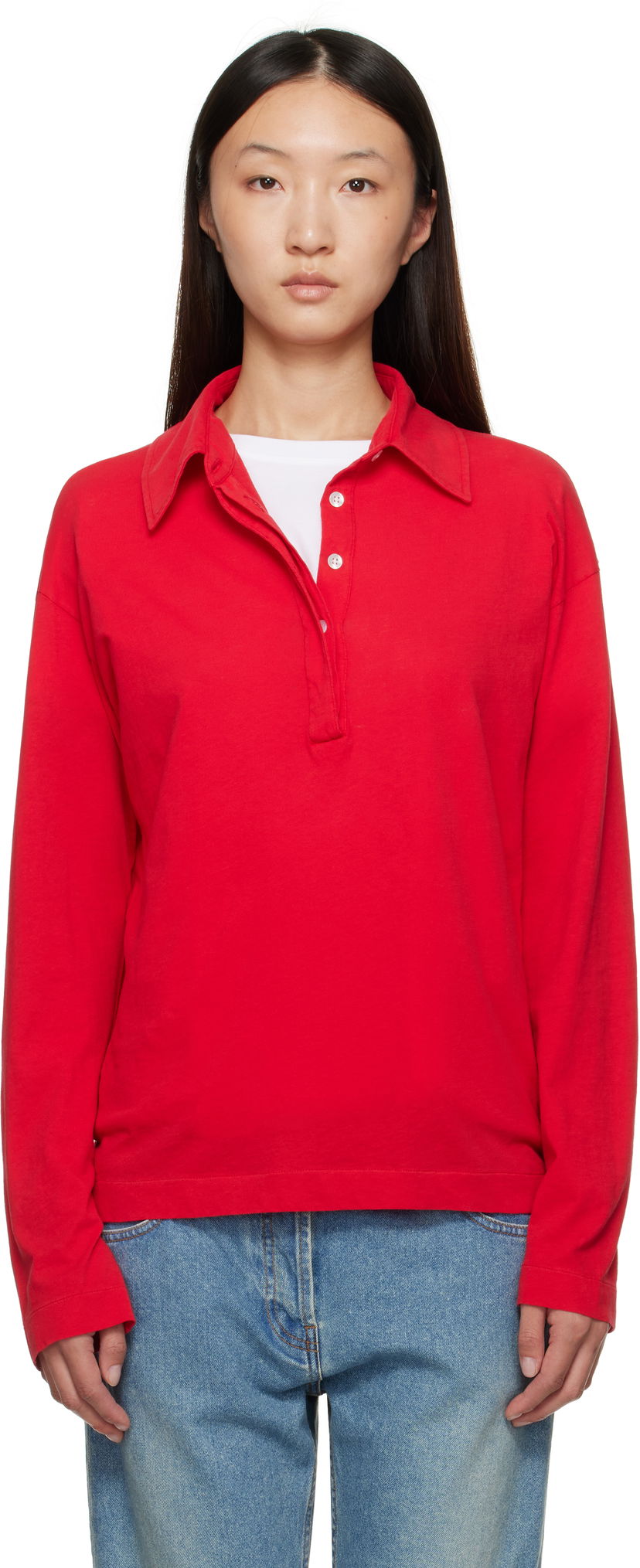 Polo majica The Row The Row Roddie Polo Top Crvena | 8752-K569