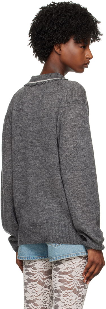 Džemper We11done Frayed Polo Sweater Siva | WD-KT1-23-665-U-GY, 2