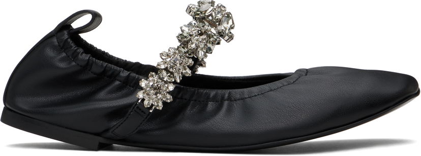 Tenisice i cipele Stella McCartney Stella McCartney Elsa Crystal Flowers Ballerina Flats Crna | 810497W1IL0