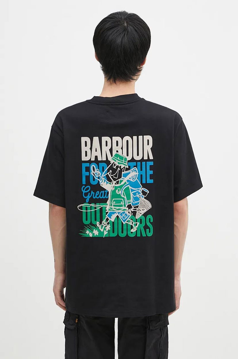 Majica kratkih rukava Barbour Leonard Graphic T-Shirt With Print Crna | MTS1353