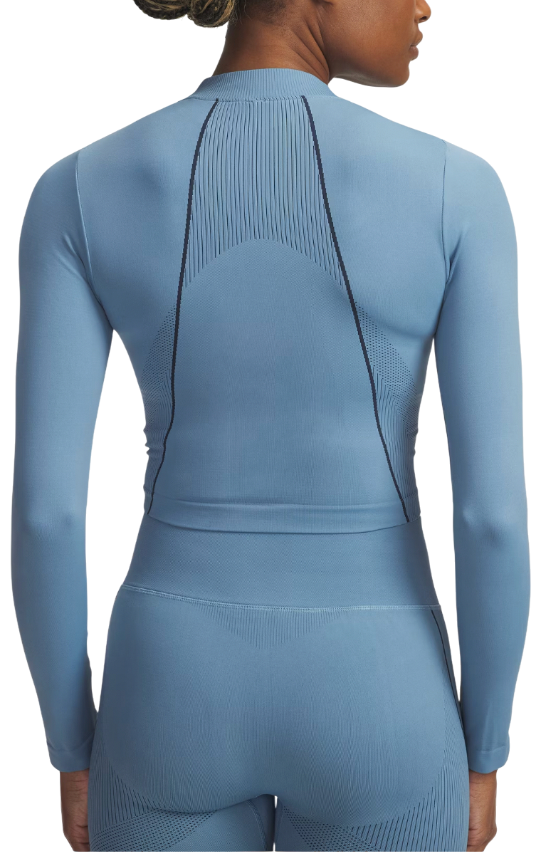 Crop top Under Armour Vanish Seamless Ribbed Mock Neck Long Sleeve Crop Top Plava | 6000645-418, 1