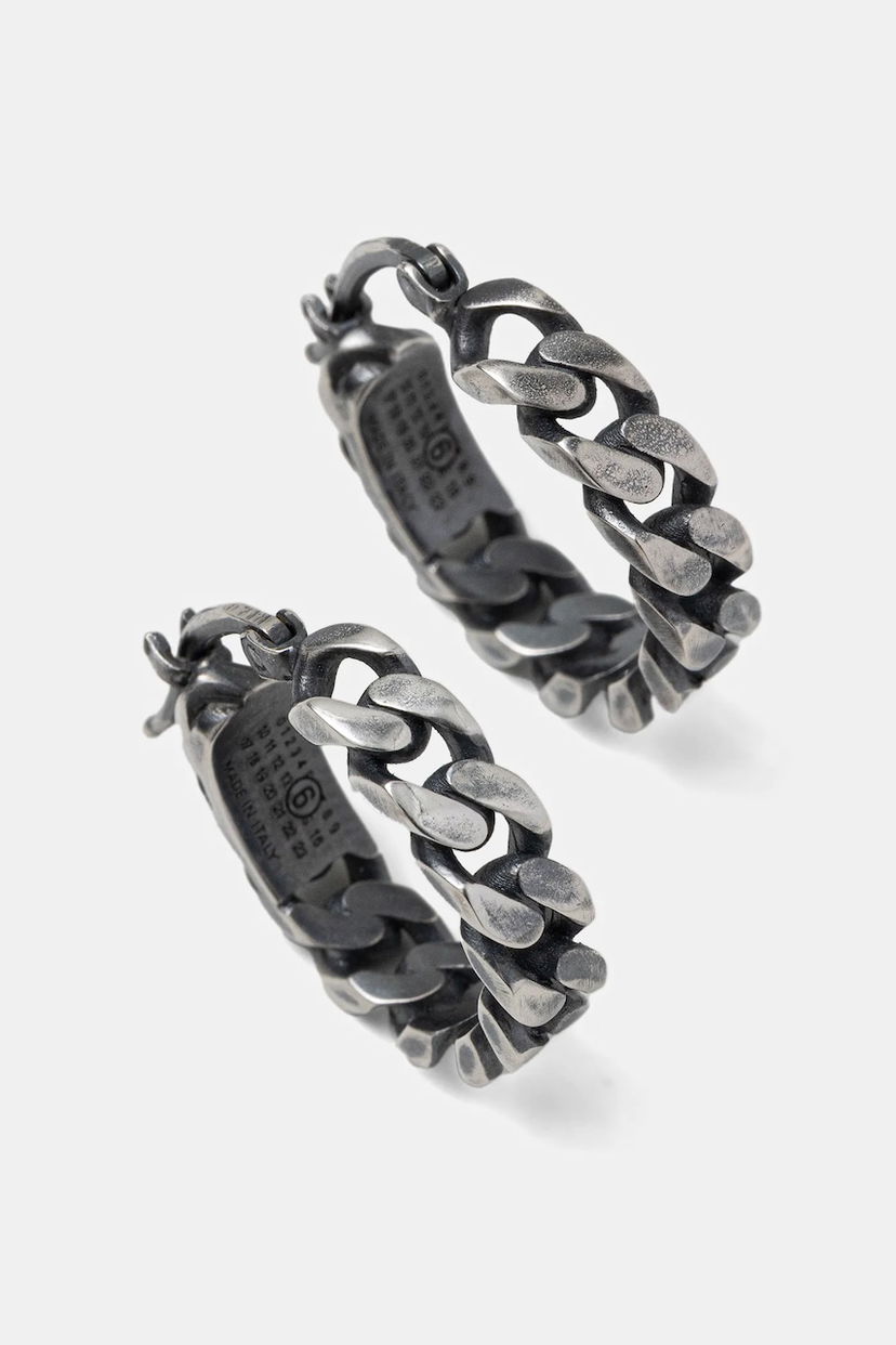 Naušnice Maison Margiela MM6 Maison Margiela Oxidized Chain-Link Earrings Metalik | SM7VG0100.SV0235.954