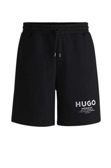 Kratke hlače BOSS HUGO Loose Fit Cotton Terry Shorts with Logo Crna | 50510728