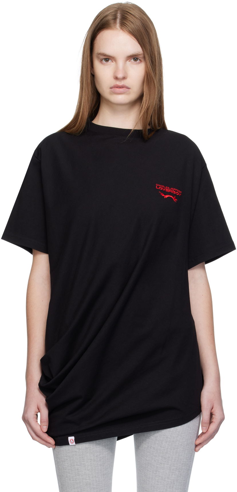 Majica kratkih rukava Charles Jeffrey Loverboy Charles Jeffrey LOVERBOY Topsy Turvy T-Shirt Crna | 52081701