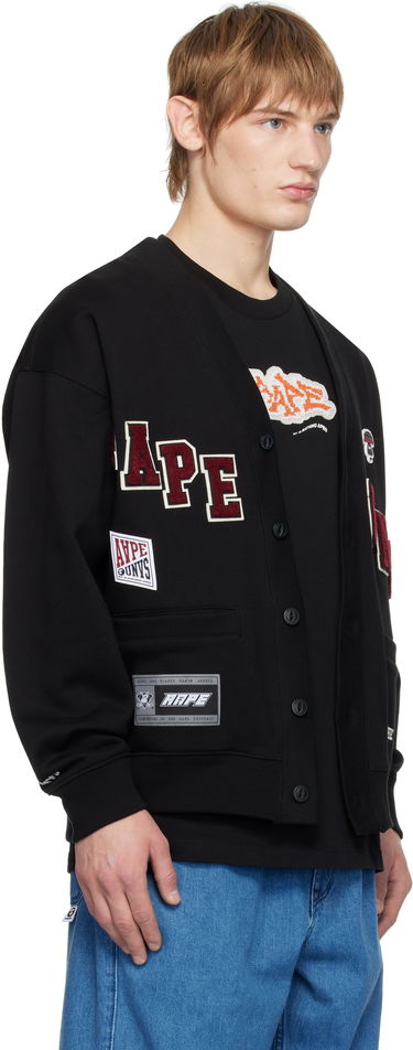 Džemper AAPE by A Bathing Ape AAPE By A Bathing Ape Multi-Logo Button Down Cardigan Crna | AAPSWMB348XXNBKX, 1