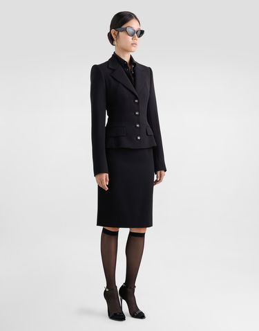 Suknja Dolce & Gabbana Dolce & Gabbana Wool Midi Pencil Skirt with DG Logo Crna | F4C2CTGDCSXN0000, 1
