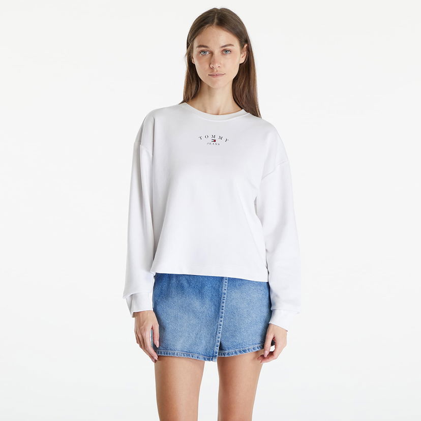 Majica kratkih rukava Tommy Hilfiger Essential Logo 2 Crewneck Sweatshirt White Bijela | DW0DW18143 YBR