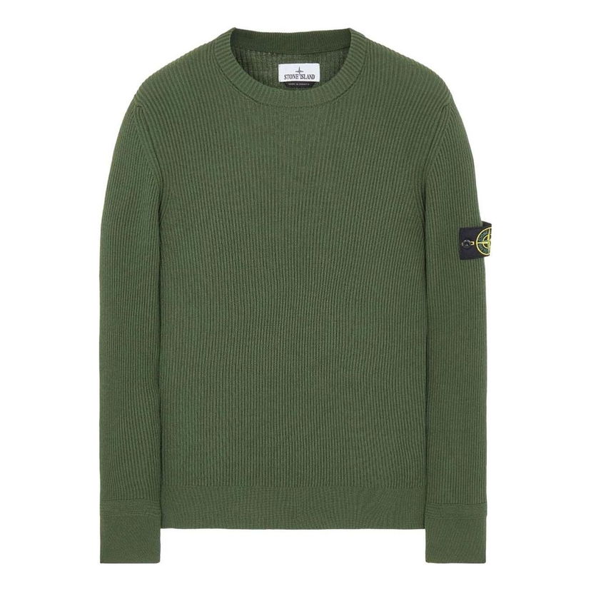 Džemper Stone Island Ribbed Knitted Crewneck Sweater Zelena | 7915553C2-V0058