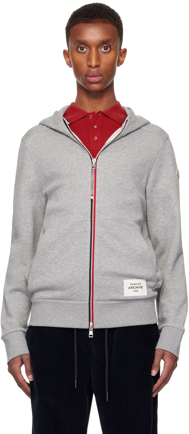 Dukserice Moncler Zip-Up Hoodie With Hood Siva | J20918G0000489A8F