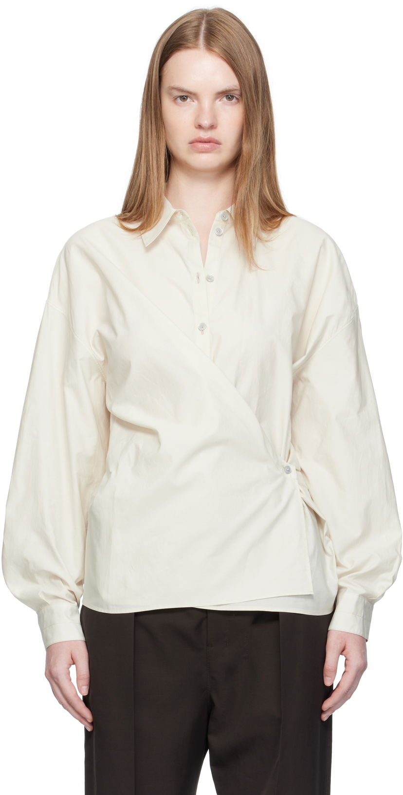 Košulja LEMAIRE Straight Collar Twisted Shirt Bijela | SH1141 LF1500