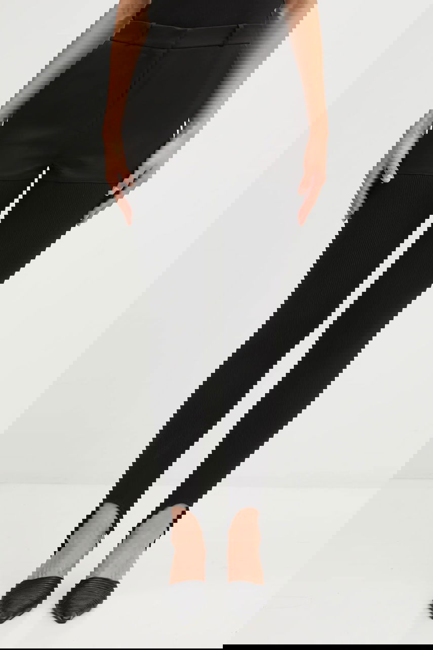 Tajice Coperni Hybrid Rib High Waist Snug Fit Stirrup Leggings Crna | COPP138F3004, 0