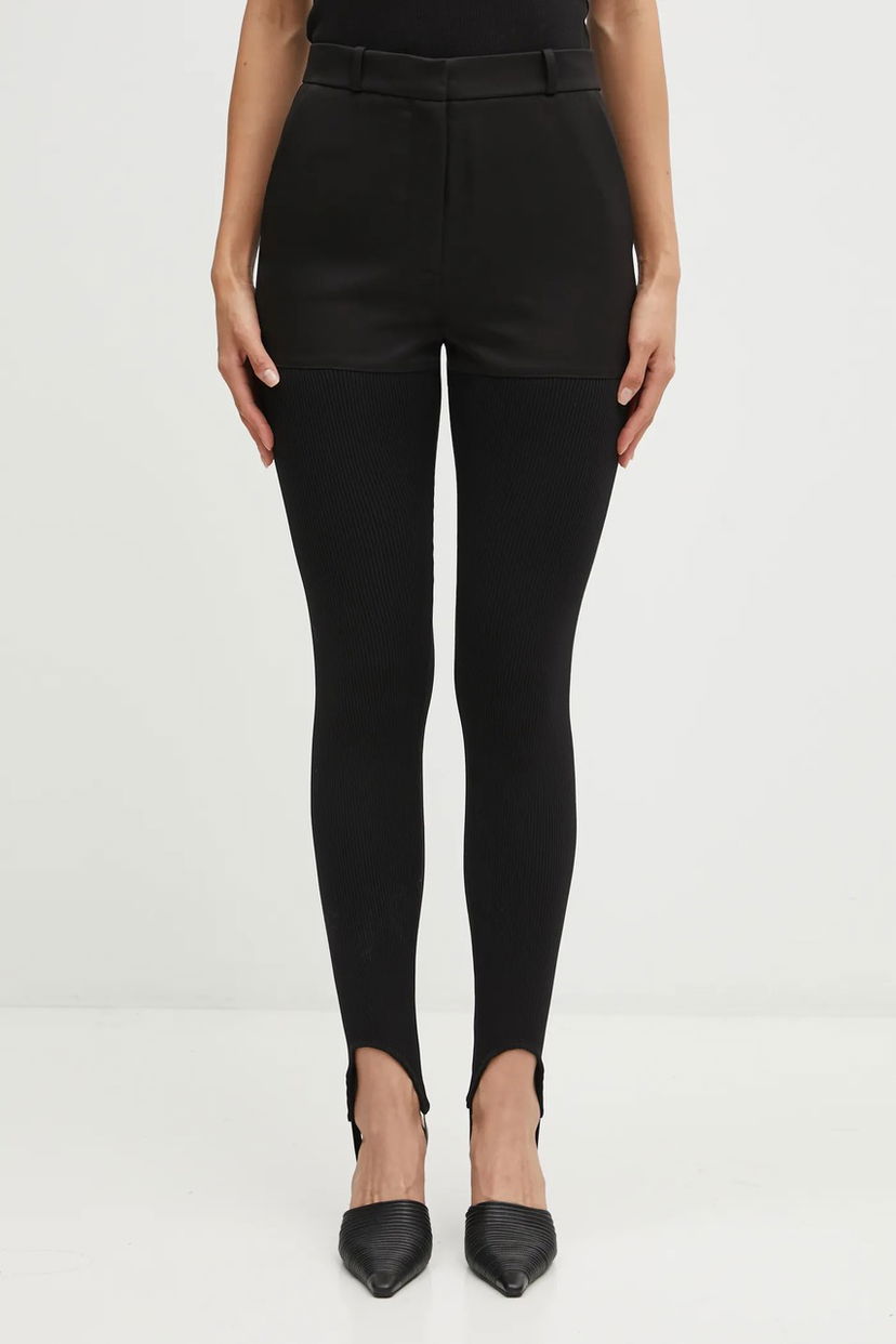 Tajice Coperni Hybrid Rib High Waist Snug Fit Stirrup Leggings Crna | COPP138F3004