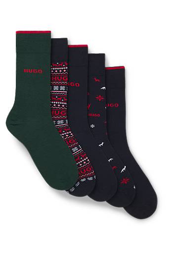 Čarape BOSS Five-pack regular-length socks with assorted patterns and logo detailing Višebojno | 50546686, 0