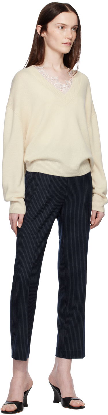 Džemper Anine Bing ANINE BING Lee Lace-Trim V-Neck Sweater Bež | A-09-3280-101, 3