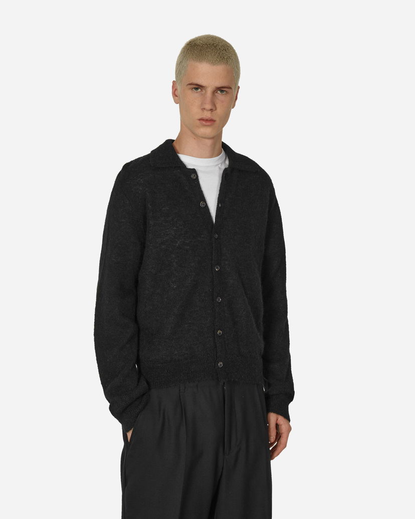 Džemper OUR LEGACY Fuzzy Alpaca Evening Polo Cardigan Crna | M4213ECFSE 001